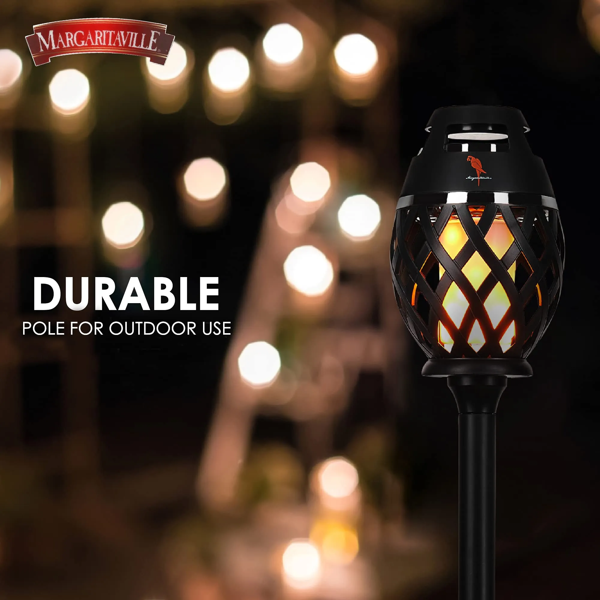 Margaritaville Tiki Torch Waterproof Bluetooth Speaker Portable Party Speaker