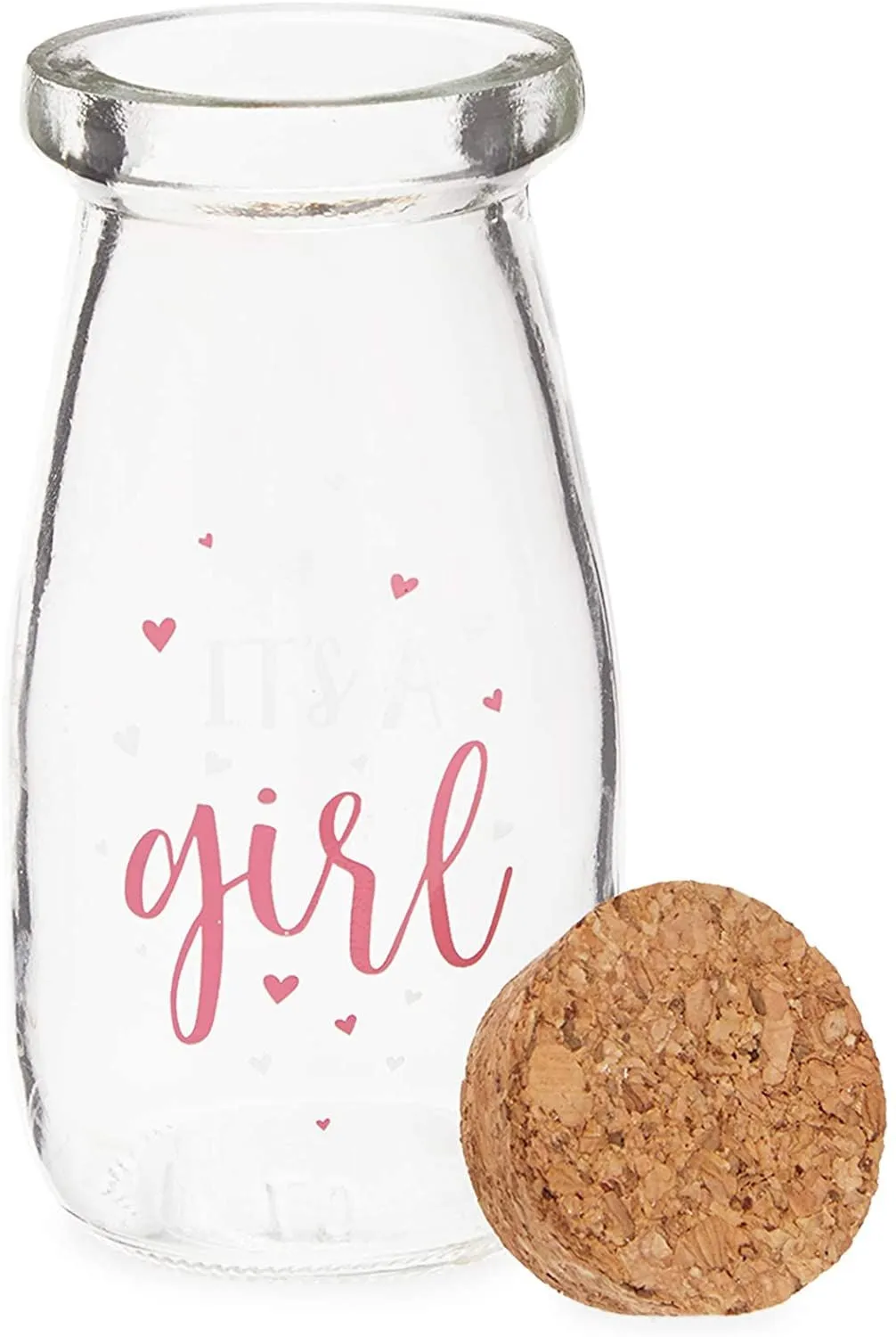 Milk Glass Jars, Girl Baby Shower Favors (4 In, 12 Pack)