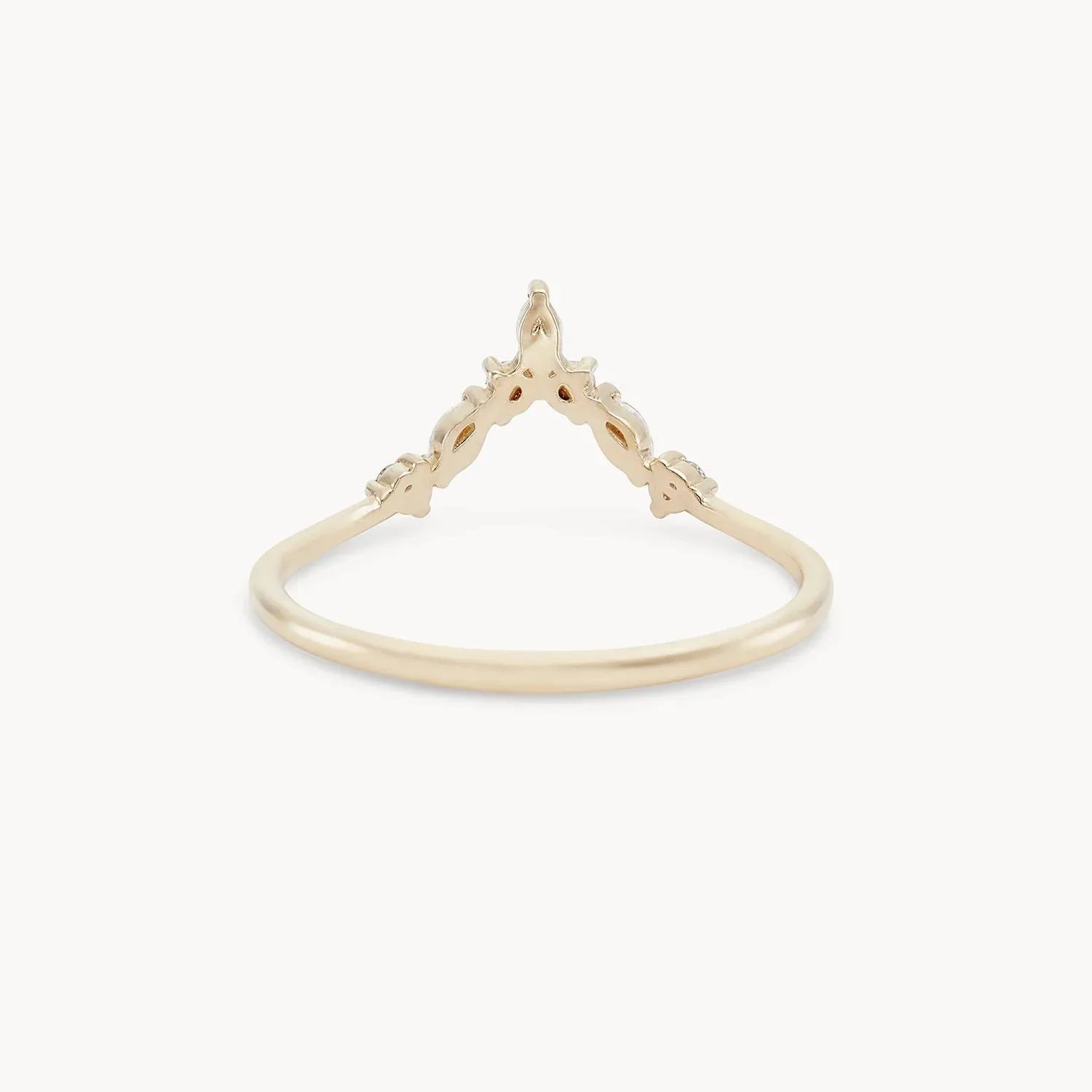 Moonbow ring - 14k yellow gold, white diamond