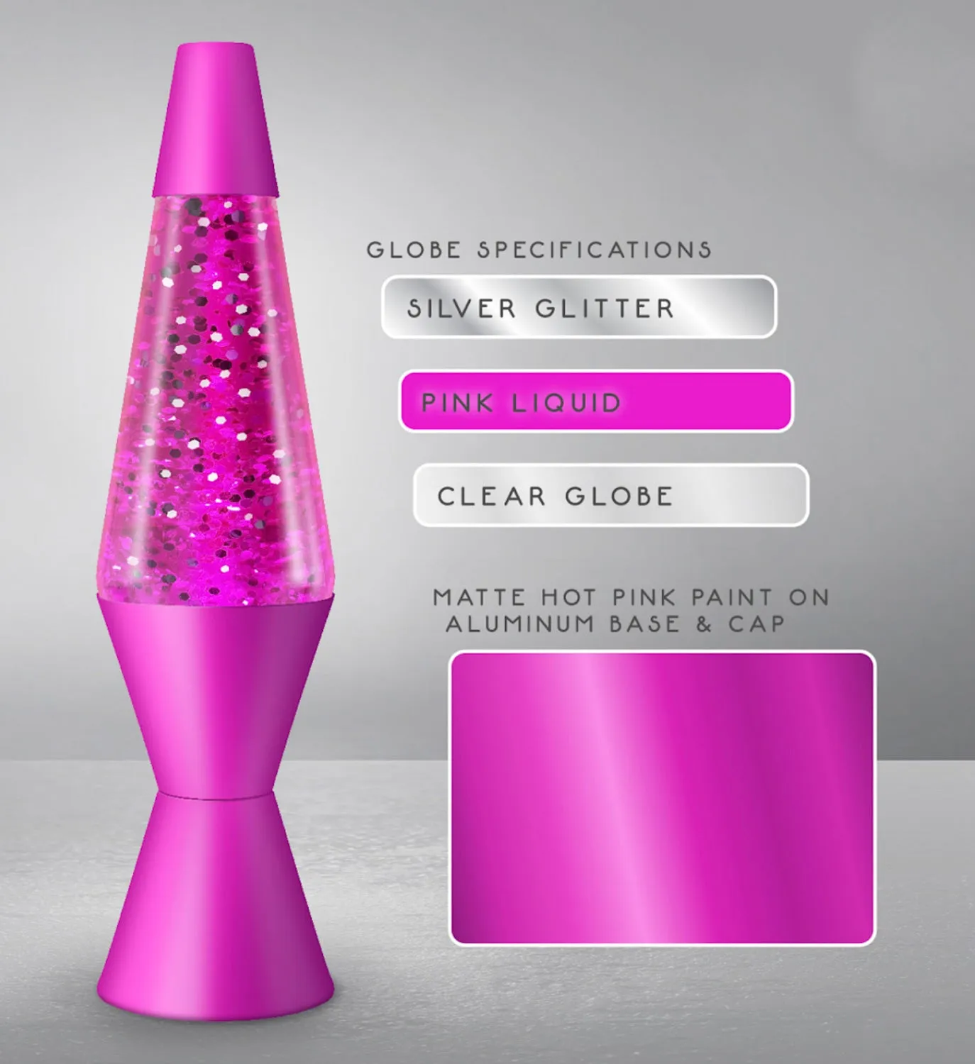 Pink Sparkle Lava Lamp 14.5"