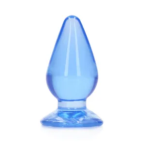 RealRock Crystal Clear 4.5 in. Anal Plug Blue