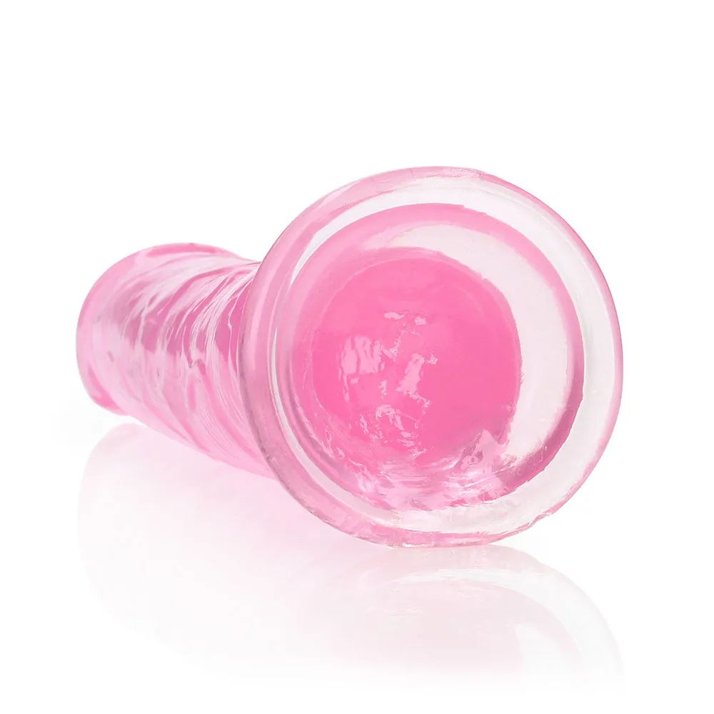 RealRock Crystal Clear Straight 9 in. Dildo Without Balls Pink