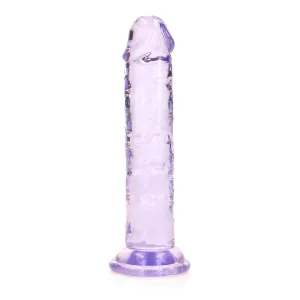 Realrock Crystal Clear Straight Realistic Dildo With Suction Cup 6&#39;&#39; Purple