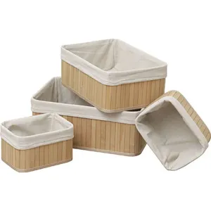 Rectangular Bamboo Baskets - Set of 4