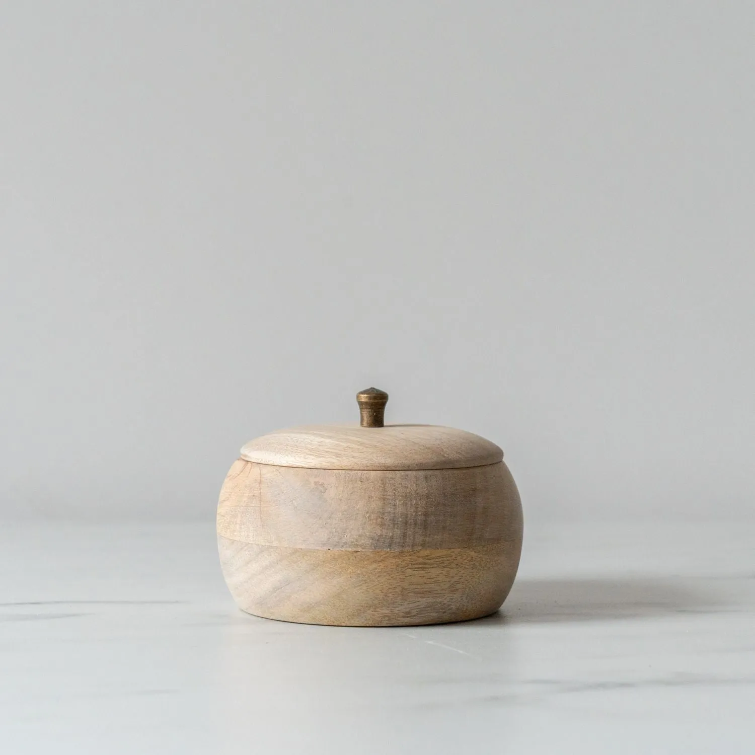 Round Wood Jar with Lid