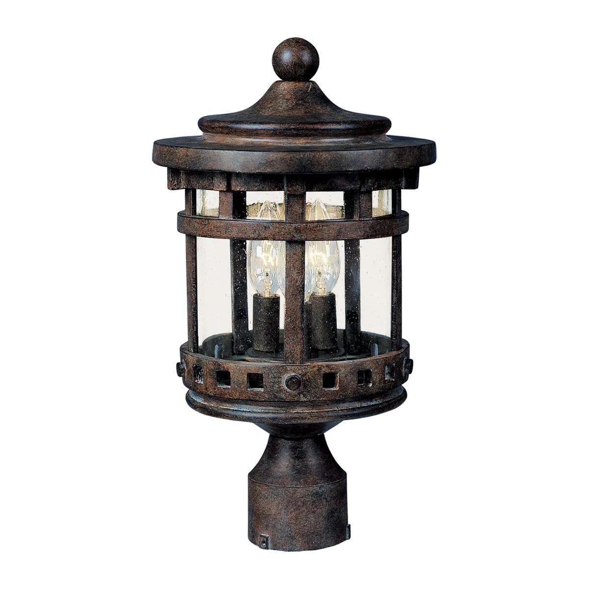 Santa Barbara DC 18 In. 3 Lights Lantern Head Bronze Finish