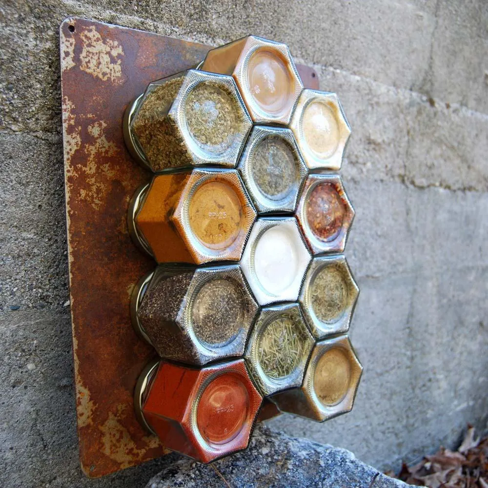 SECONDS | Rusted Wall Base for Spice Storage (Jars Not Included)