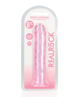 Shots RealRock Crystal Clear 8" Straight Dildo w/Suction Cup - Pink