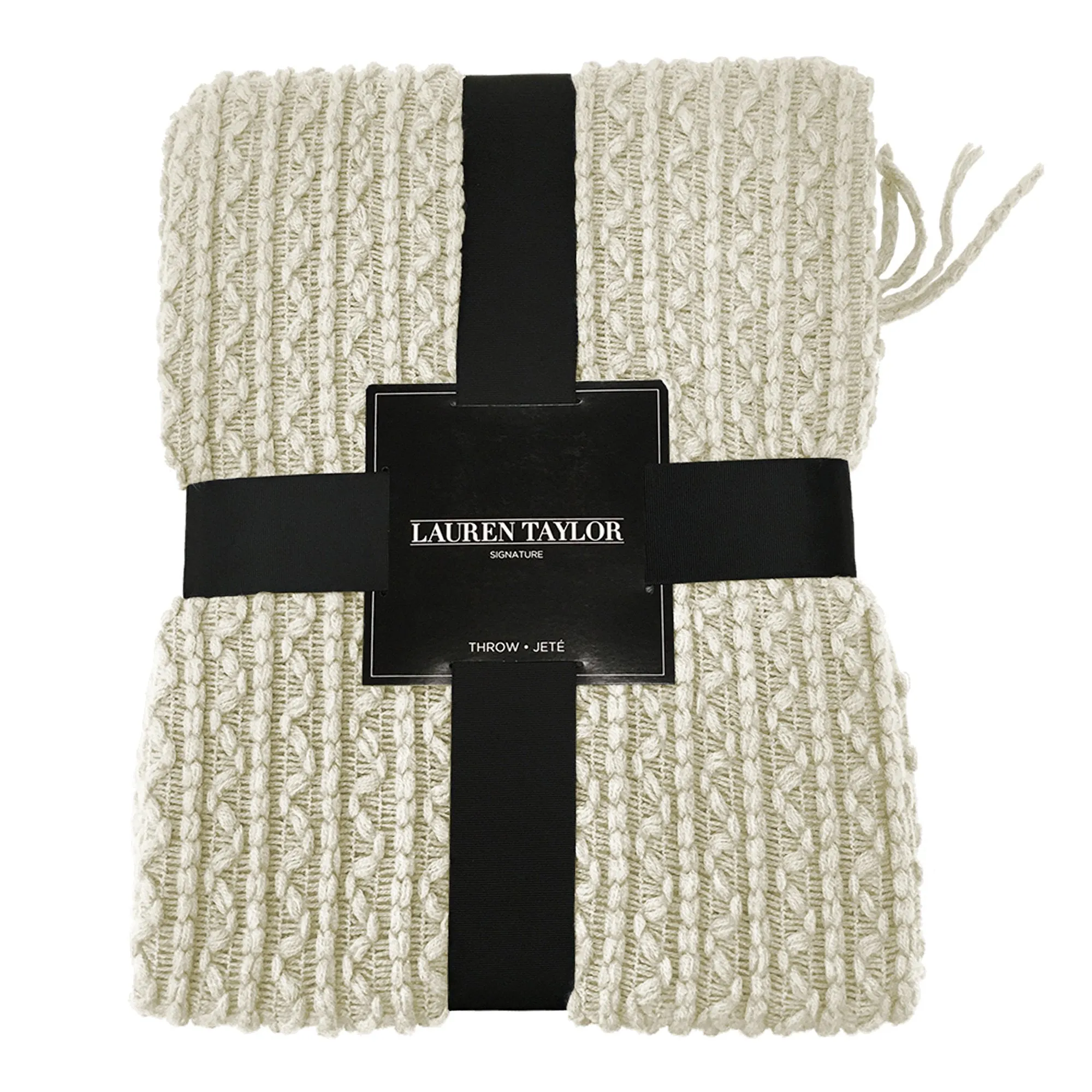 Simon - Lightweight Cable Knit Throw with Self Fringe