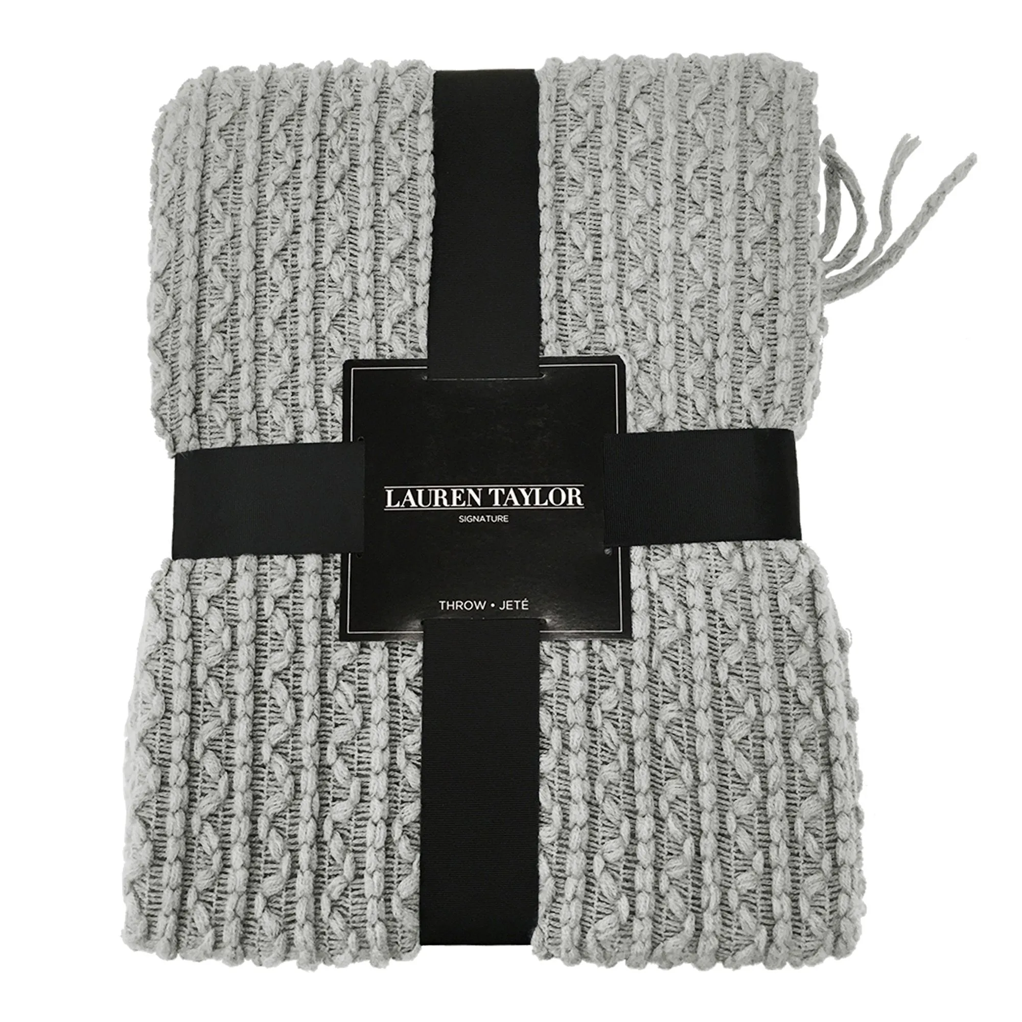 Simon - Lightweight Cable Knit Throw with Self Fringe