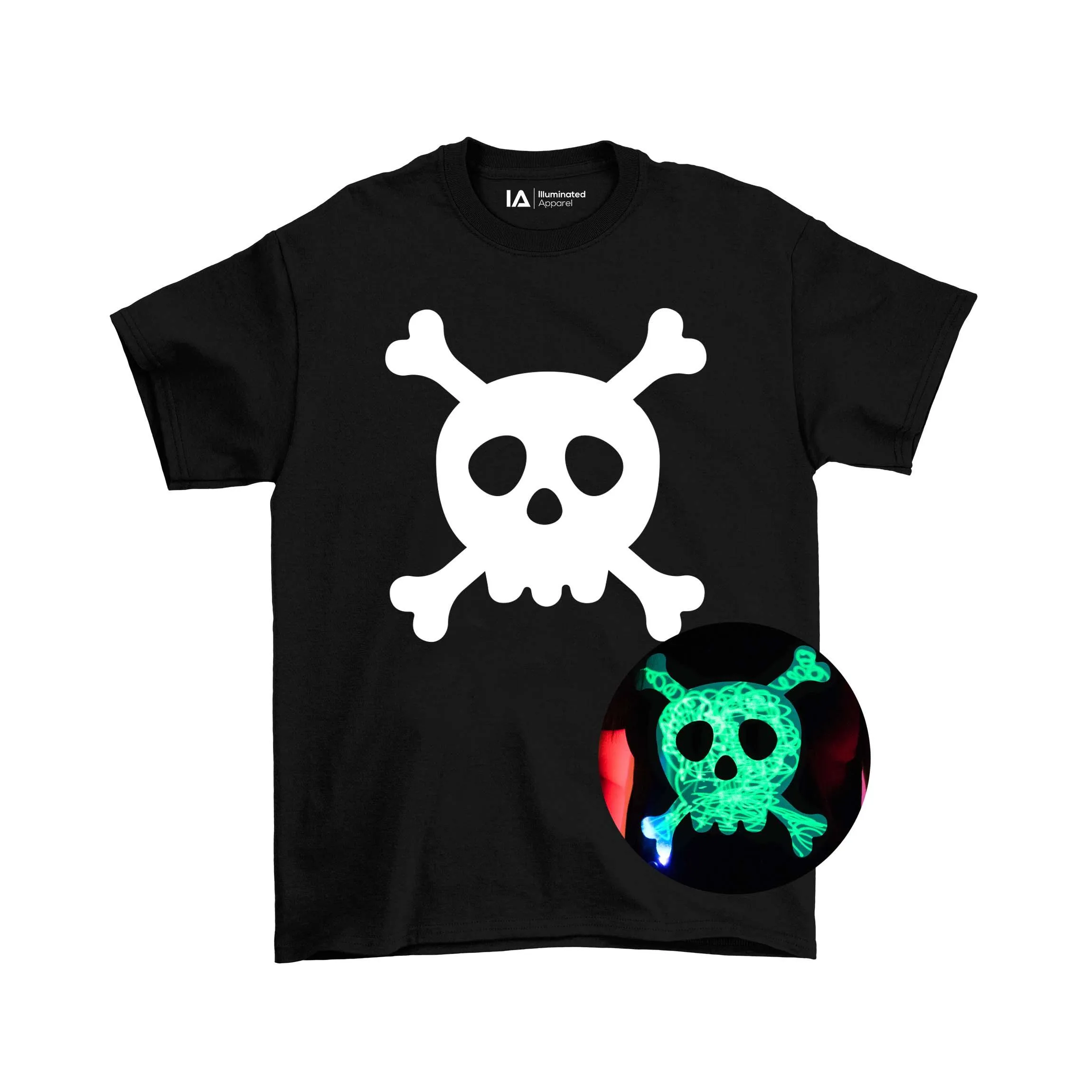 Skull & Cross Bones Glow in the Dark Black T-shirt