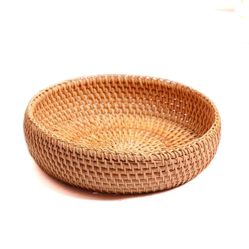 Small Storage Basket, Round Storage Basket, Woven Storage Baskets for Kitchen, Storage Basket for Dining Room