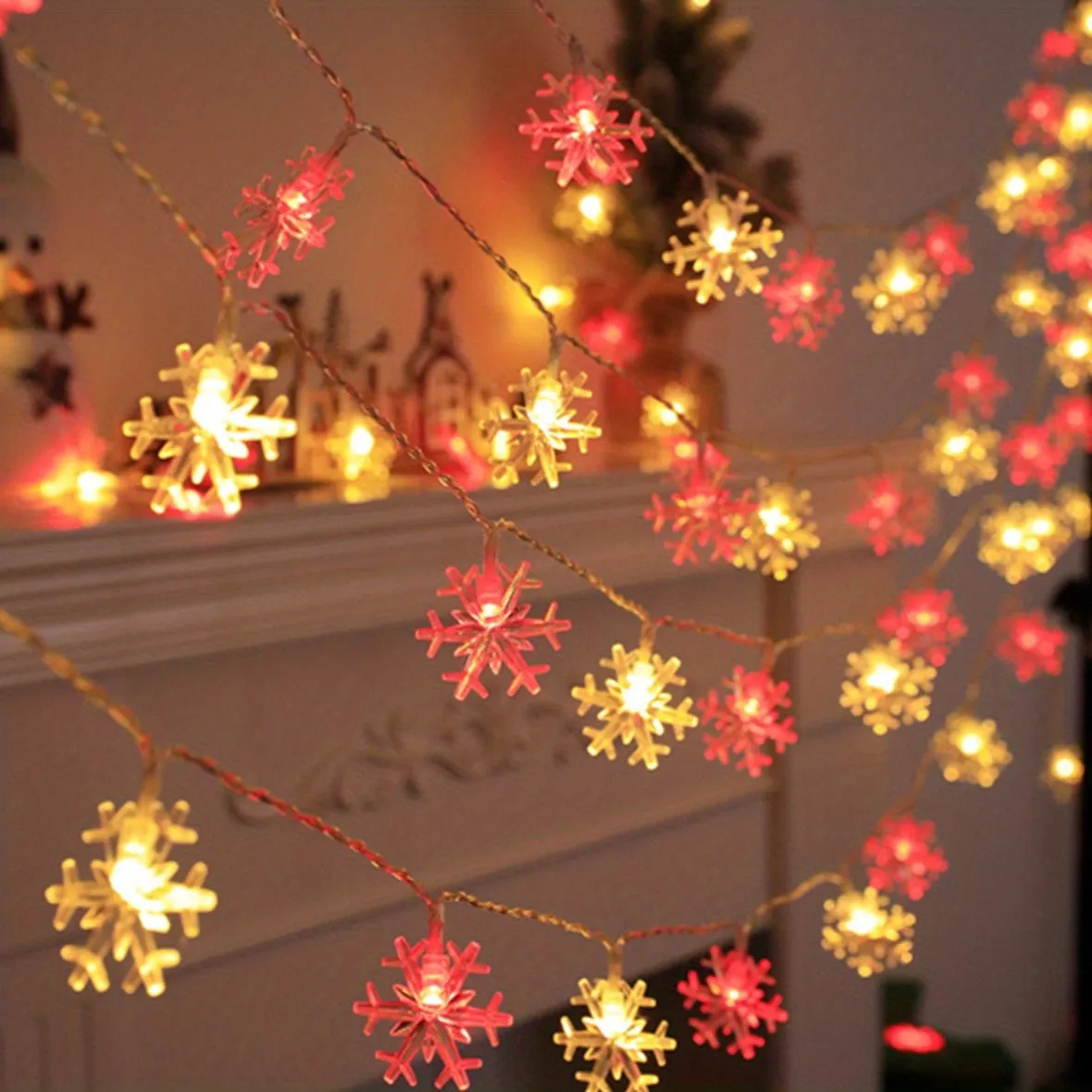 Snowflake String Lights for Living Room Bedroom and Parties