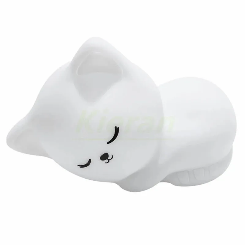 Soft Silicone Cat LED USB Rechargeable Night Light