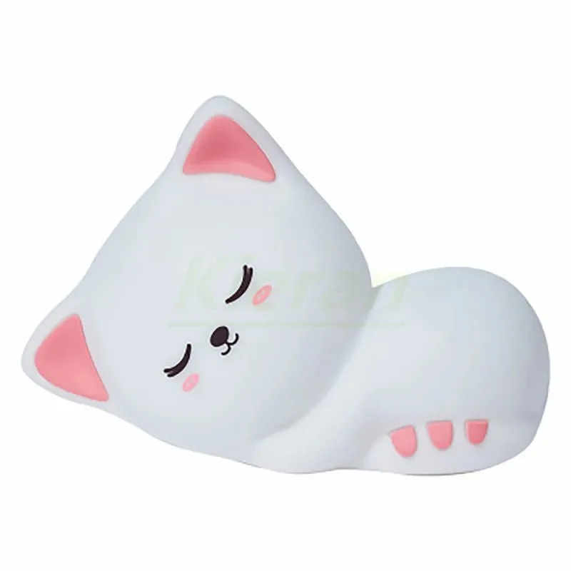 Soft Silicone Cat LED USB Rechargeable Night Light