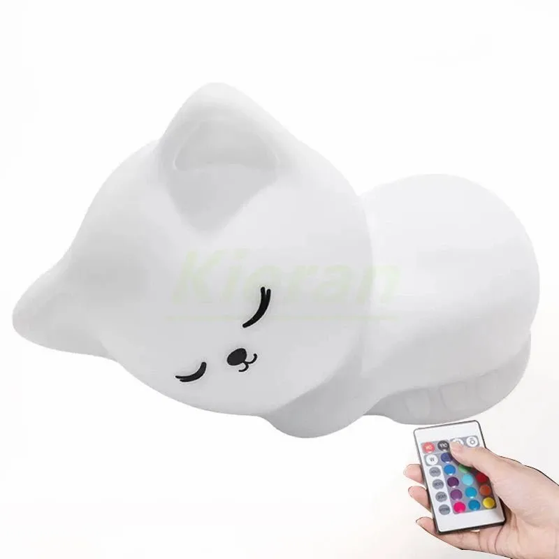 Soft Silicone Cat LED USB Rechargeable Night Light