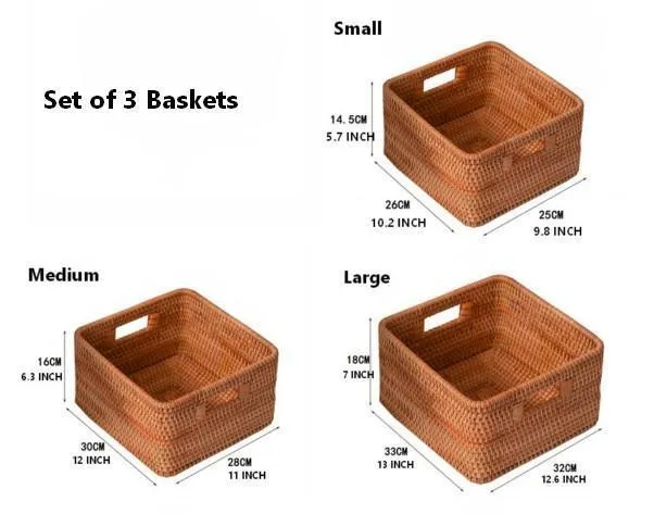 Storage Basket for Shelves, Rectangle Storage Basket for Toys, Storage Baskets for Bathroom, Kitchen Storage Baskets