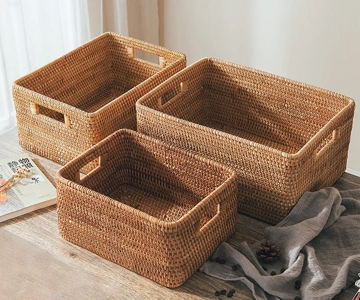 Storage Basket for Shelves, Rectangle Storage Basket for Toys, Storage Baskets for Bathroom, Kitchen Storage Baskets