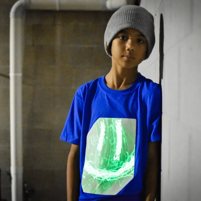 Super Green Glow In The Dark Royal Blue T-shirt