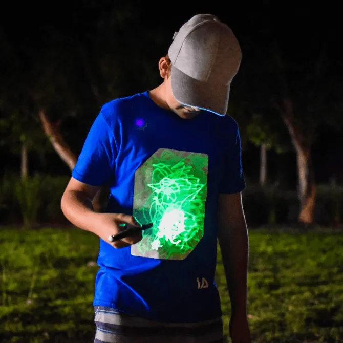 Super Green Glow In The Dark Royal Blue T-shirt