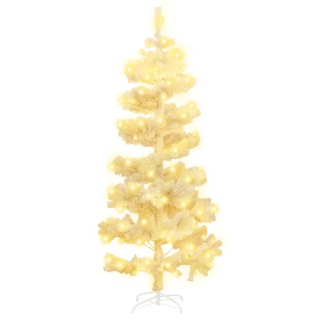 Swirl Pre-lit Christmas Tree with Stand White 150 cm PVC