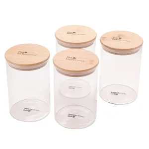 The Better Home Borosilicate Glass Jar for Kitchen Storage | Kitchen Container Set and Storage Box, Glass Containers with Lid | Air Tight Containers for Kitchen Storage |Pack of 4 (1000ml)