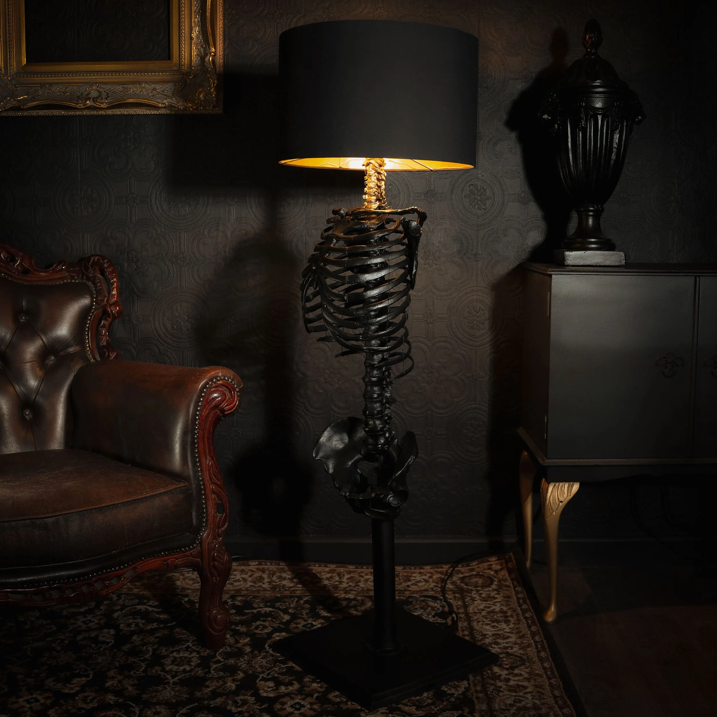 The Black Skeleton Floor Lamp by The Blackened Teeth