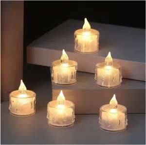 The Decor Affair 24 Pcs Flameless Electric Candles: Craft Unforgettable Evenings with The Mesmerizing Flicker of Tea Lights, Providing a Truly Realistic Candlelight