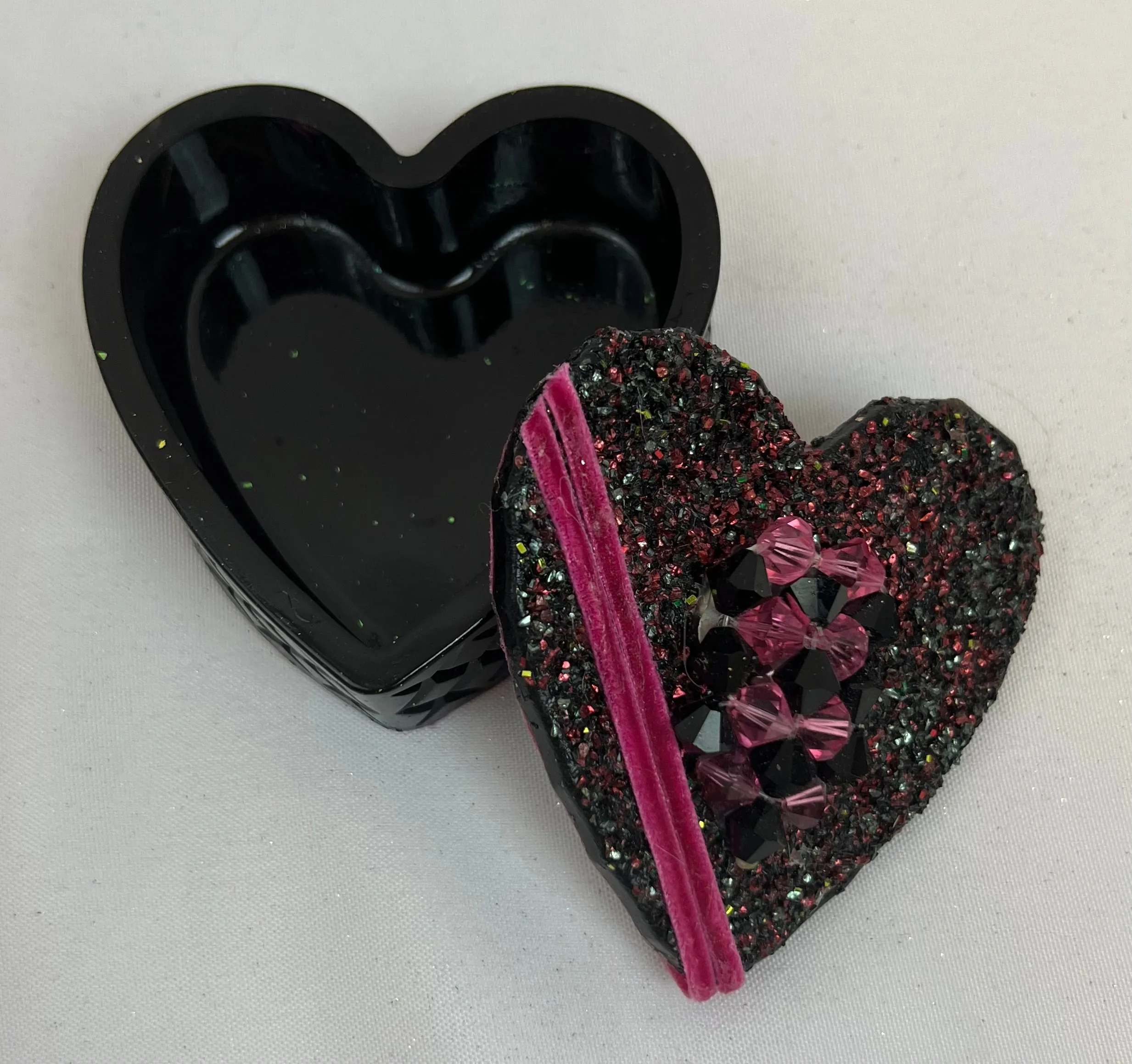 Trinket Keepsake Heart Dish - Black