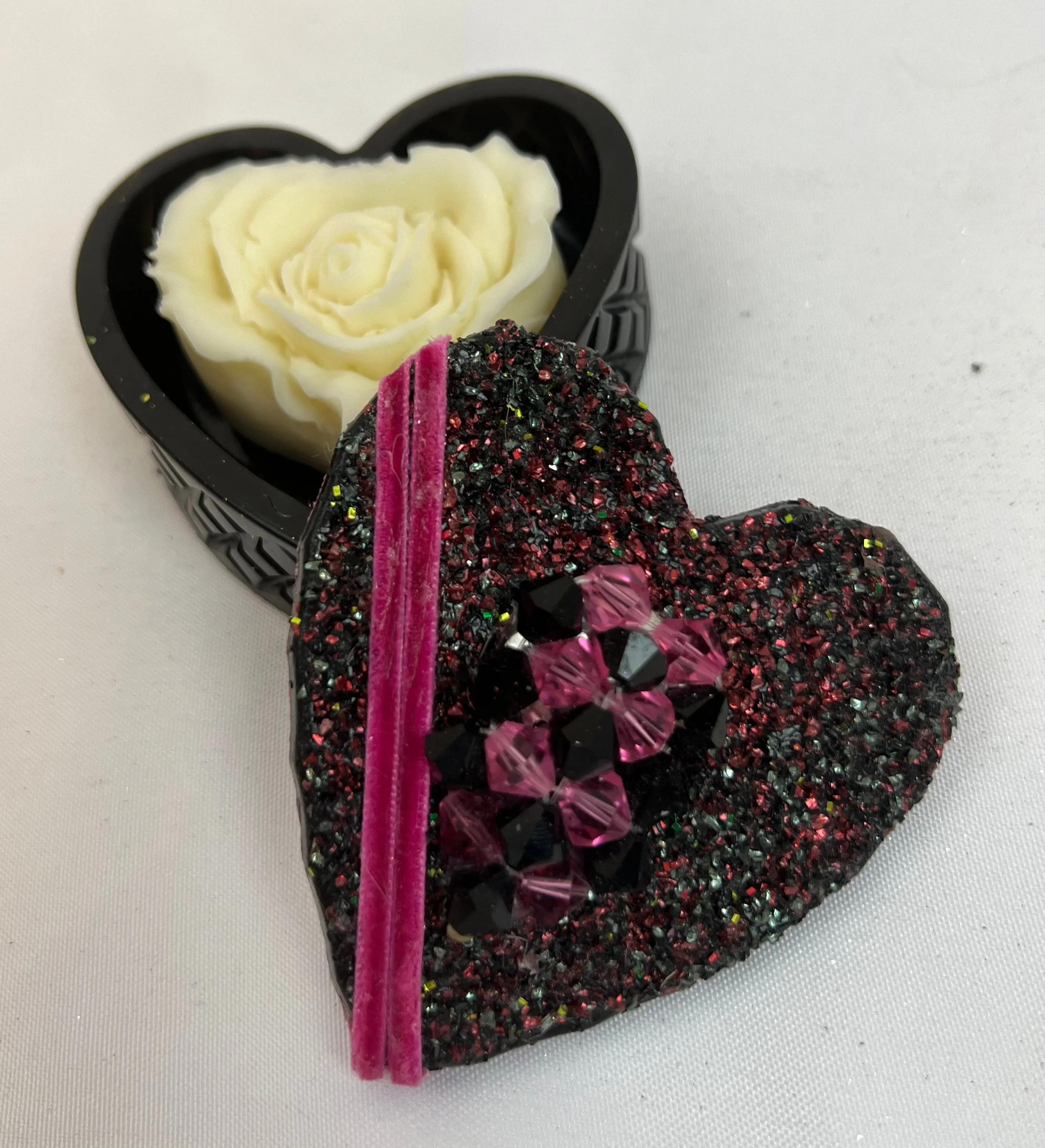 Trinket Keepsake Heart Dish - Black