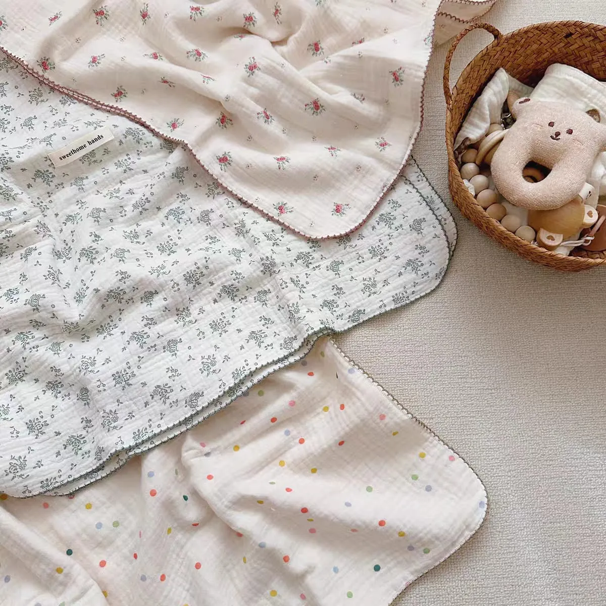 Ultra-Soft 100% Cotton Muslin Swaddle Blanket – Air Conditioned Quilt, Perfect for Spring & Summer