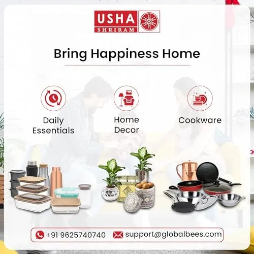 USHA SHRIRAM Ceramic Jars (1 L) Container For Kitchen Storage Box | Spice Jars For Kitchen | Kitchen Jars & Containers Set With Lid | Air Tight Jars & Containers For Storage | Printed White