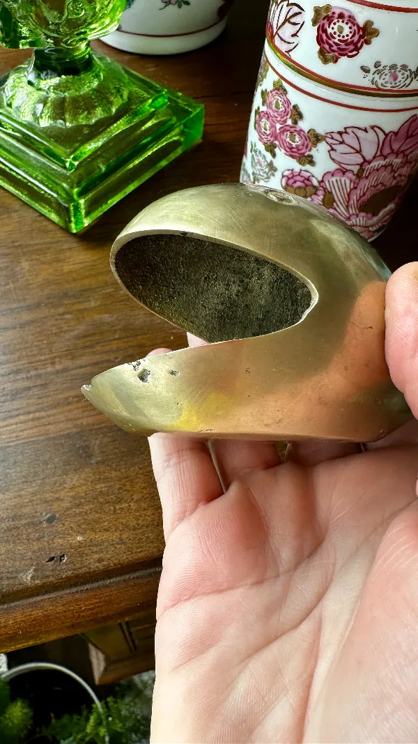 Vintage Brass Whale Ashtray, Trinket Dish, Solid Brass