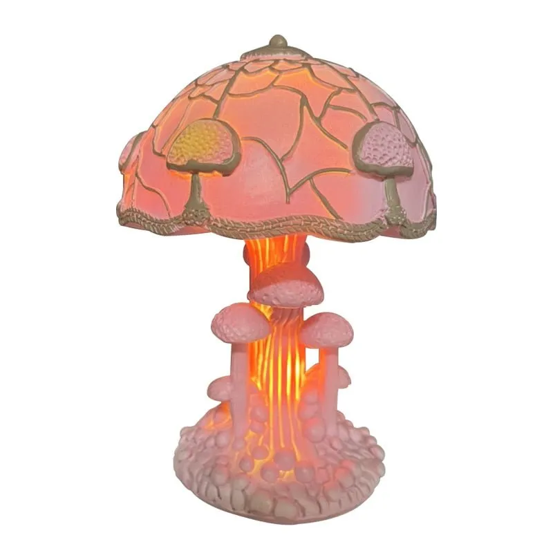 Vintage Stained Resin Mushroom Table Lamp