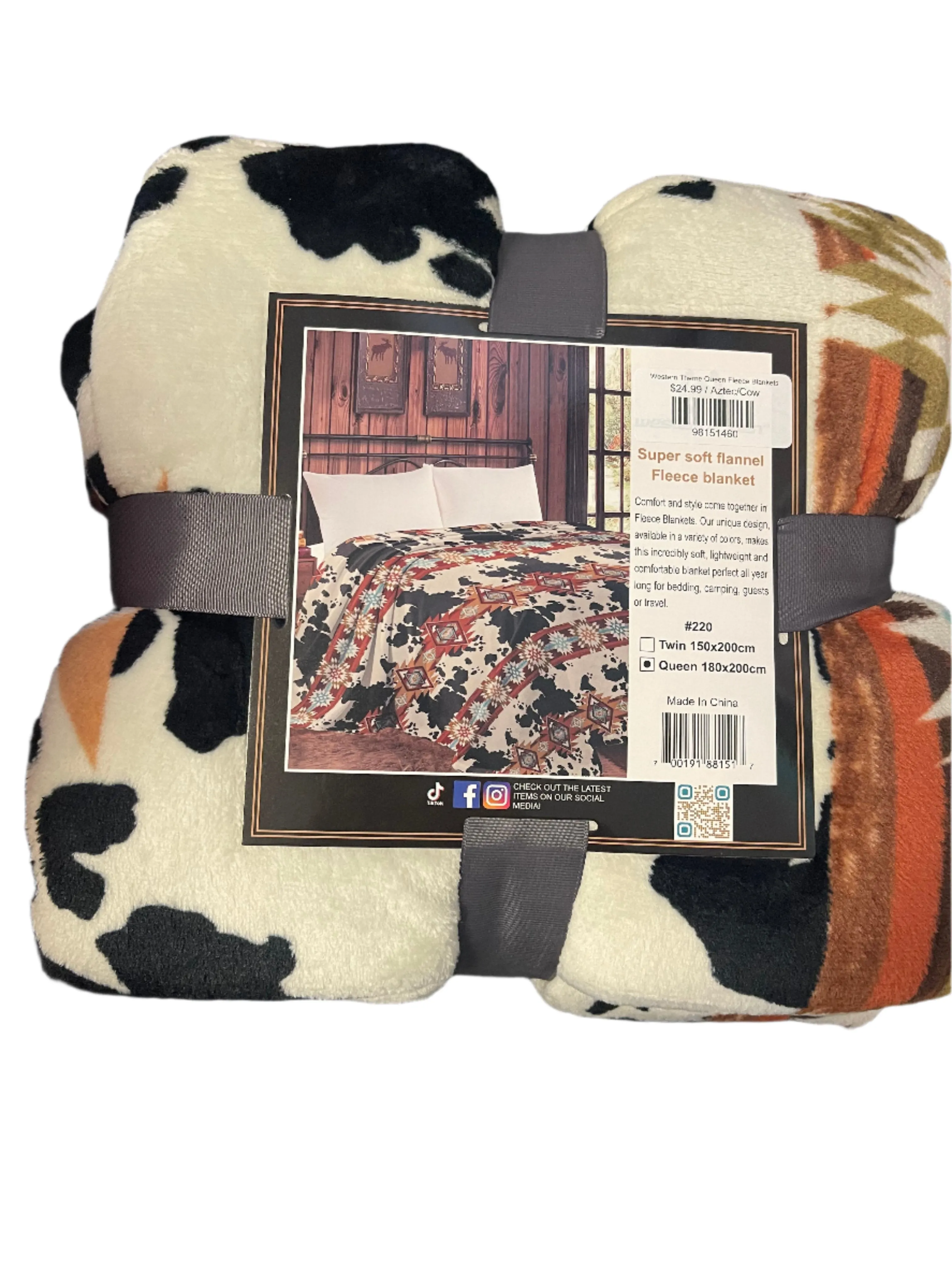 Western Theme Queen Fleece Blankets