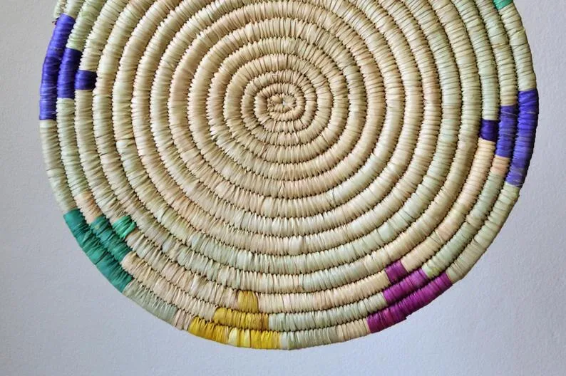 Woven colorful trivet Mandala wall art