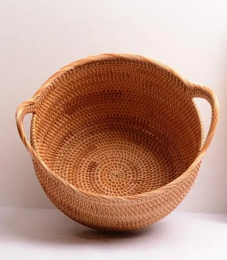 Woven Storage Basket, Kitchen Storage Basket, Large Rattan Basket, Kitchen Storage Ideas, Round Storage Basket