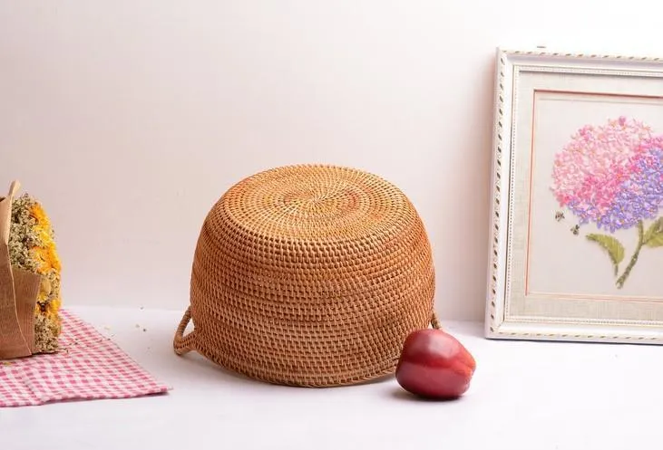 Woven Storage Basket, Kitchen Storage Basket, Large Rattan Basket, Kitchen Storage Ideas, Round Storage Basket