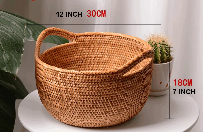 Woven Storage Basket, Kitchen Storage Basket, Large Rattan Basket, Kitchen Storage Ideas, Round Storage Basket