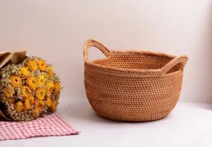 Woven Storage Basket, Kitchen Storage Basket, Large Rattan Basket, Kitchen Storage Ideas, Round Storage Basket