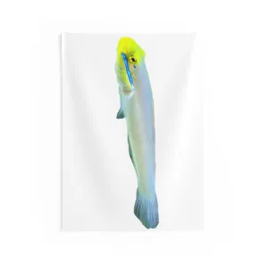 Yellow and White Fish Indoor Wall Tapestries